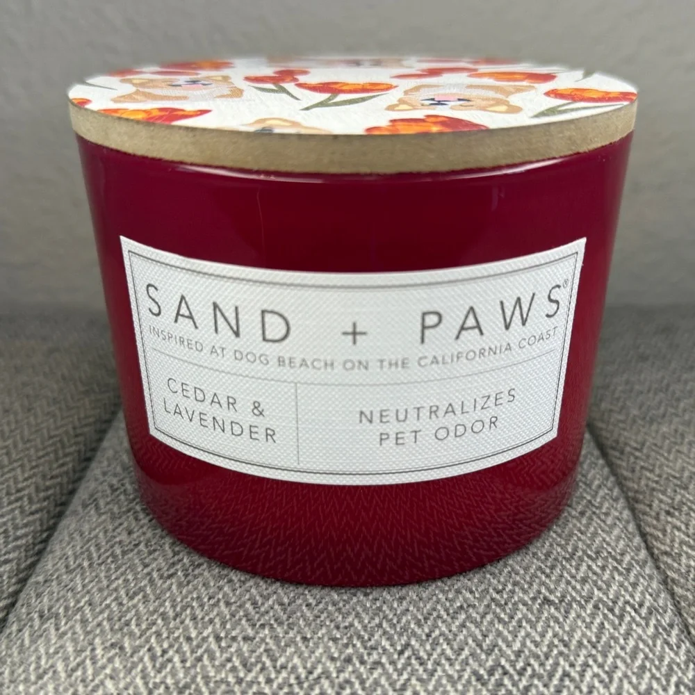 Sand + Paws Odor Neutralizing Scented Candle- Cedar and Lavender, 12oz, 2 Wick - Picture 11 of 11